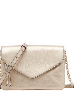 leren crossbody tas goudkleurig