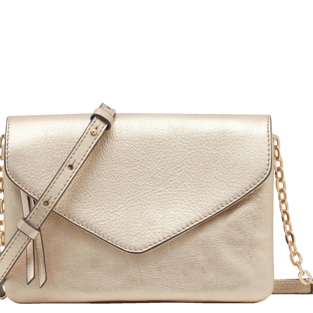 Caroll leren crossbody tas goudkleurig