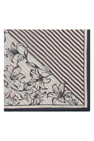 sjaal met print donkerblauw