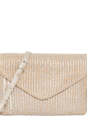 crossbody tas naturel/zilverkleurig