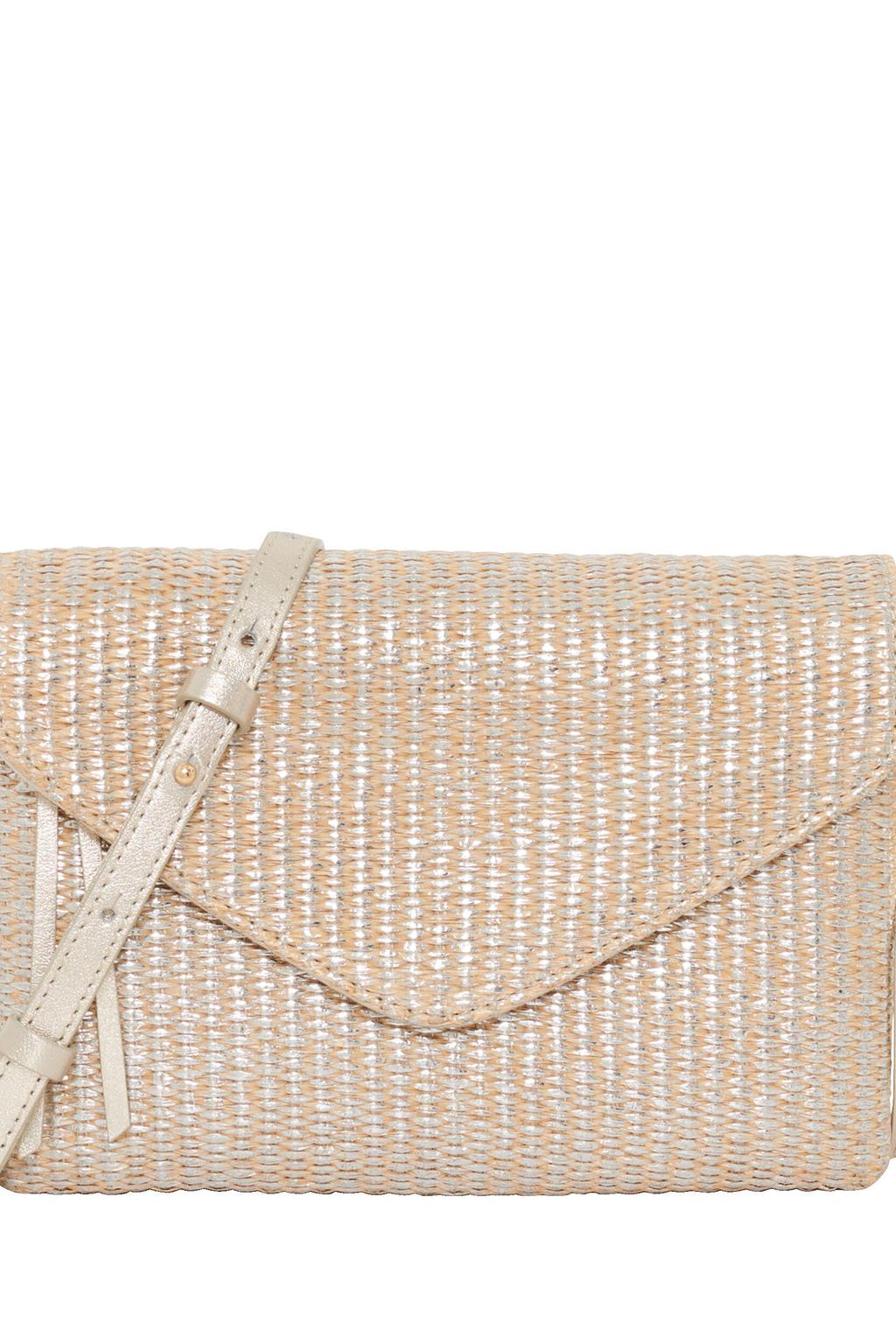 Caroll crossbody tas naturel/zilverkleurig