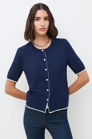 gebreid vest marineblauw