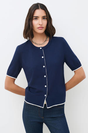 gebreid vest marineblauw