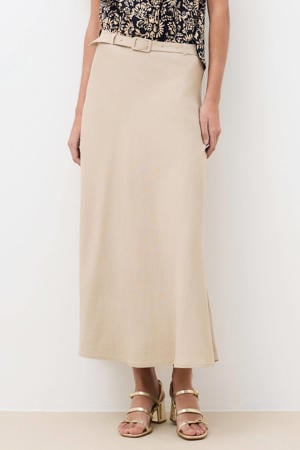linnen maxi rok beige