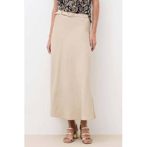 Caroll linnen maxi rok beige afbeelding
