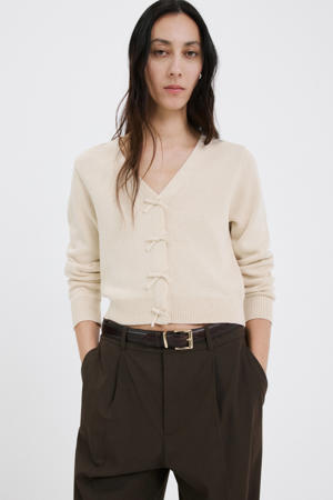 vest beige fijn gebreid
