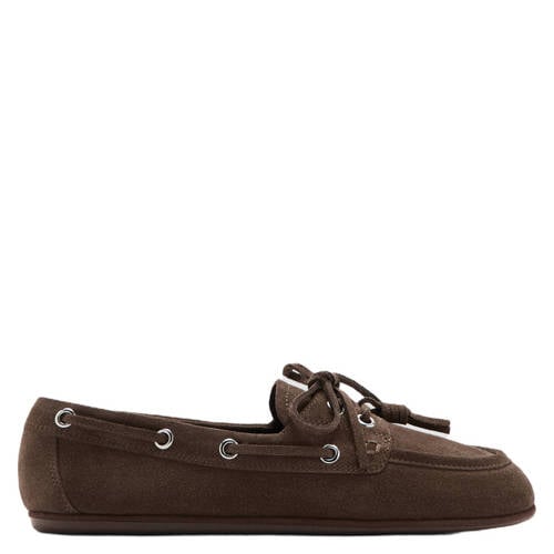 Mango suède bootschoenen donkerbruin afbeelding