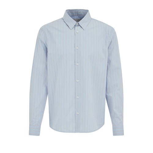 WE Fashion regular gestreepte casual overhemd lichtblauw afbeelding