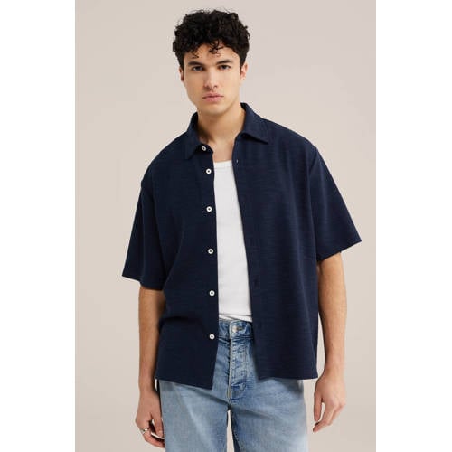 WE Fashion comfort casual overhemd donkerblauw afbeelding