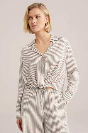 gestreepte blouse bruin