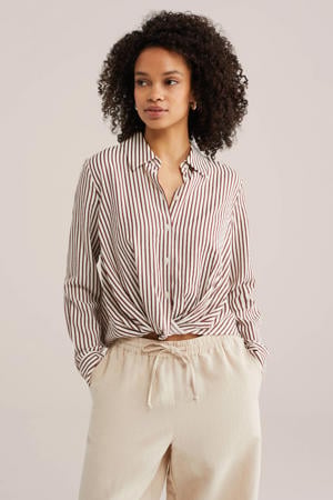 gestreepte blouse bruin
