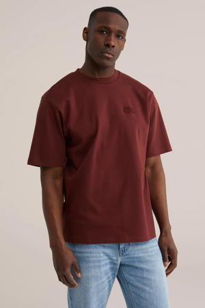 relaxed T-shirt donkerrood