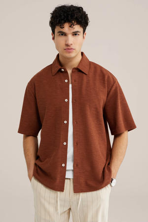 comfort casual overhemd brique