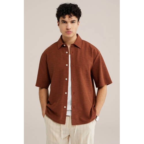WE Fashion comfort casual overhemd brique afbeelding
