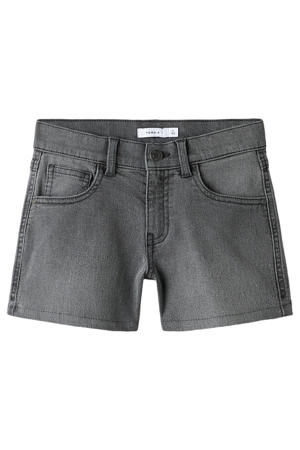 wide leg short grey denim