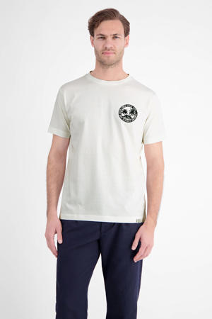 regular fit T-shirt met print - gebroken wit