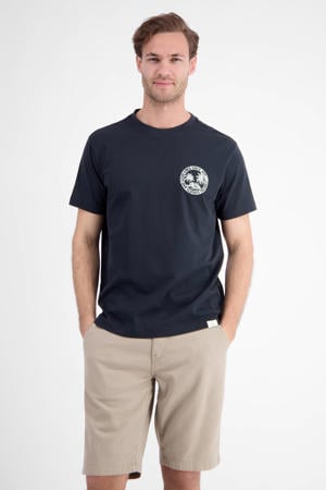 regular fit T-shirt met print - donkerblauw