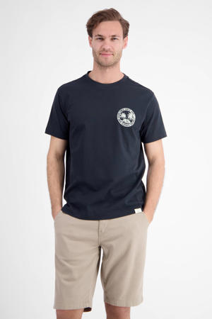 regular fit T-shirt met print - donkerblauw