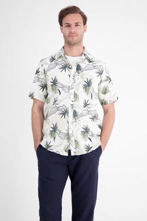 regular fit overhemd met print - gebroken wit