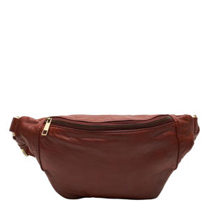 leren crossbody tas Bristol roodbruin