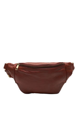 leren crossbody tas Bristol roodbruin