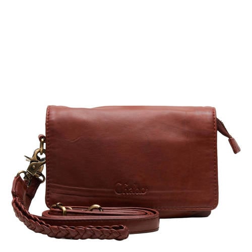 Chabo Bags leren crossbody tas Borneo Style roodbruin afbeelding