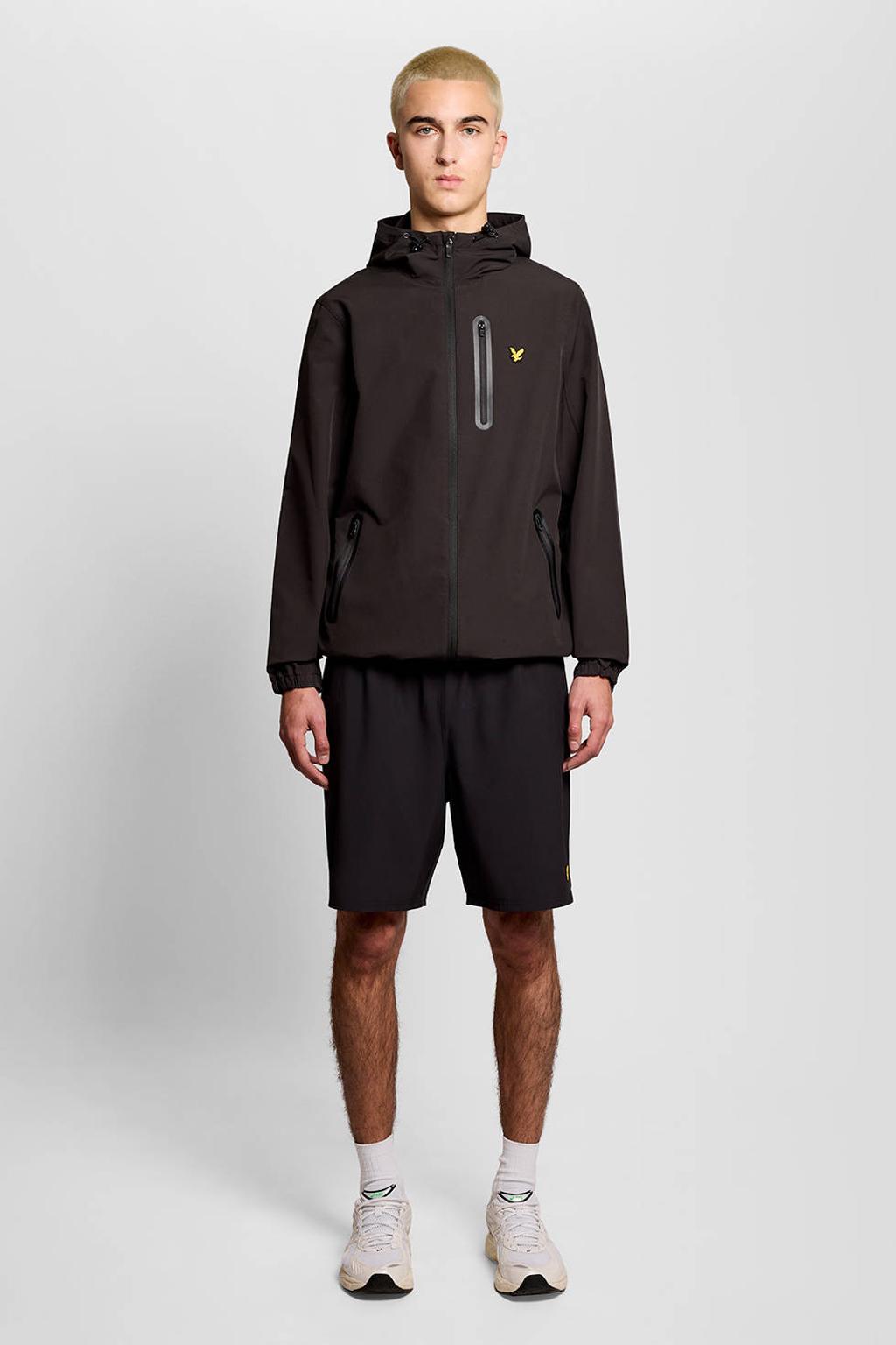 Zwarte heren Lyle & Scott jack van polyester met effen, capuchon en ritssluiting