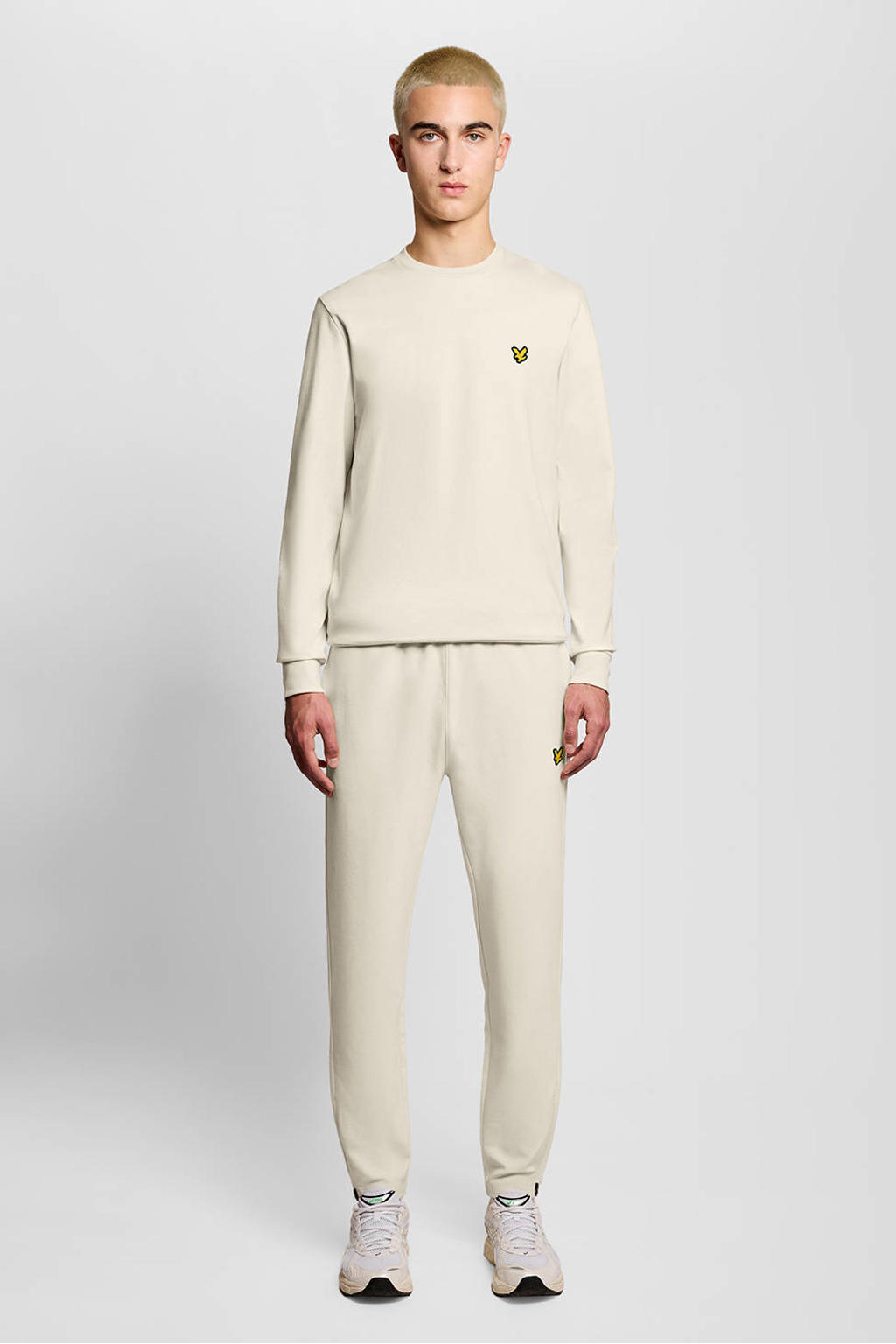 Lichtgrijze heren Lyle & Scott trainingsbroek van viscose