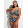 Zizzi voorgevormde triangel bikinitop CAANNE zwart/multi
