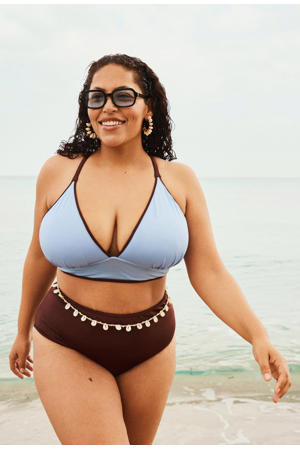 reversible bikinitop SENYA bruin/lichtblauw