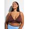 Zizzi reversible bikinitop SENYA bruin/lichtblauw