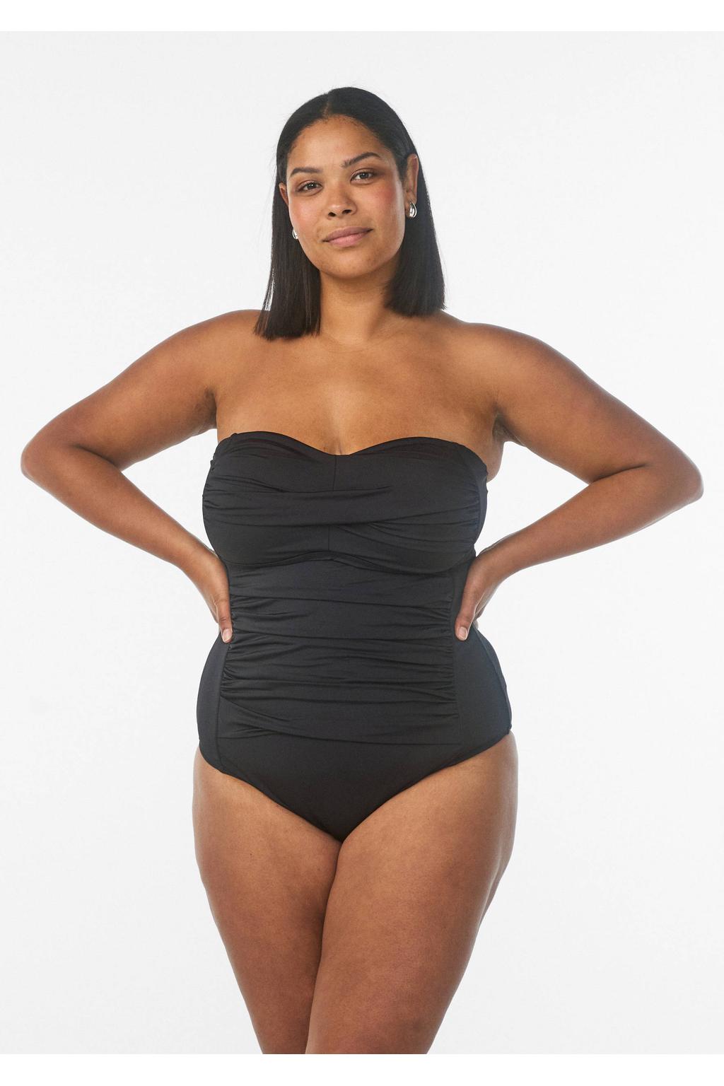 Zizzi strapless badpak CASDENIA zwart