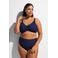 Zizzi high waist bikinibroekje SLINO met ribstructuur donkerblauw