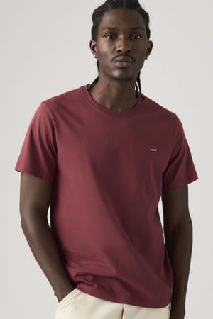 regular T-shirt donkerrood