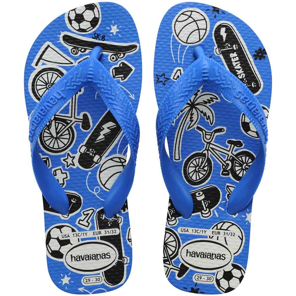 Blauwe jongens Havaianas teenslippers van 100% rubber