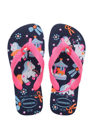 teenslippers roze/donkerblauw