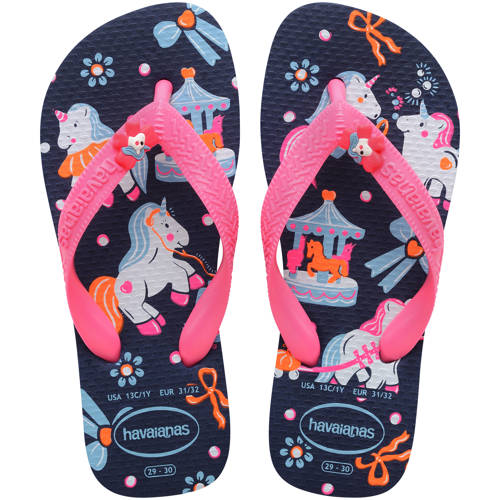 Havaianas teenslippers roze/donkerblauw – Donkerblauw/roze