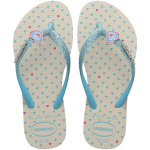 teenslippers blauw/wit