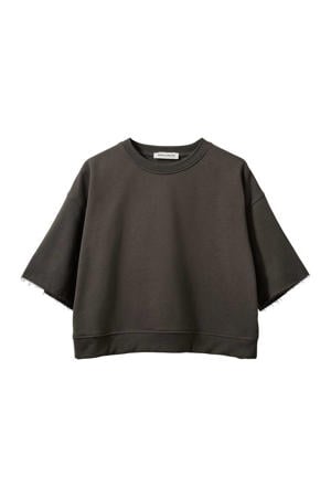 sweater met backprint antraciet
