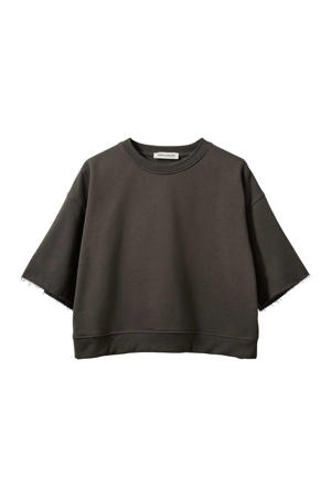 sweater met backprint antraciet