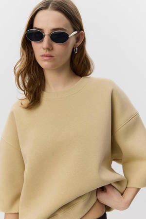 sweater met backprint geel