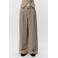 Sofie Schnoor wide leg regular waist broek met linnen grijs melange