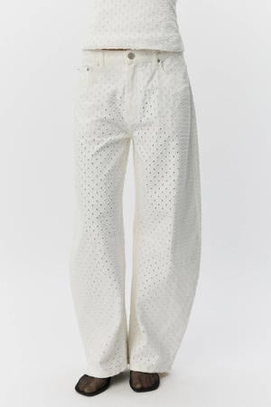 high waist barrel jeans ecru