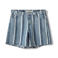 Sofie Schnoor regular waist gestreepte short light blue denim