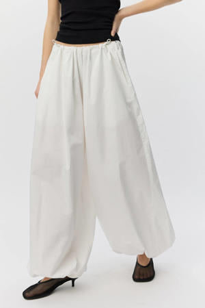 barrel regular waist broek wit