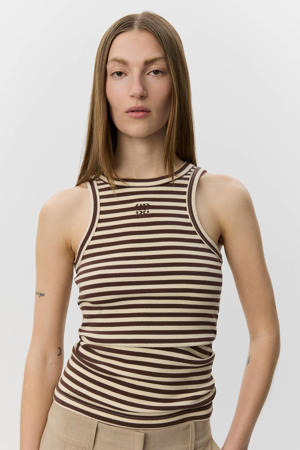 gestreepte singlet bruin