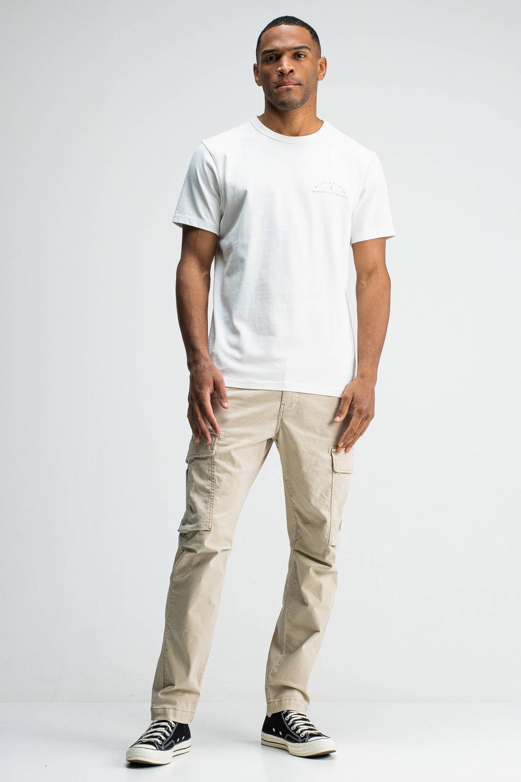 Witte heren Butcher of Blue regular T-shirt van katoen met backprint, korte mouwen en ronde hals