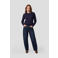 Anytime trui met sierknopen donkerblauw