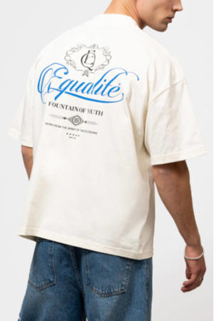 boxy T-shirt met backprint ecru