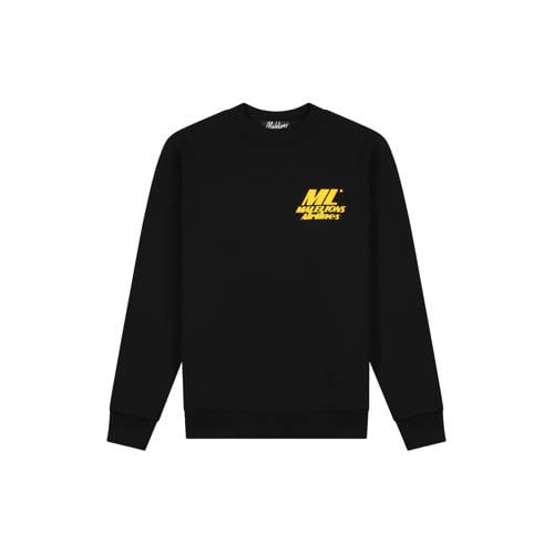 Malelions sweater met backprint met panterprint zwart afbeelding